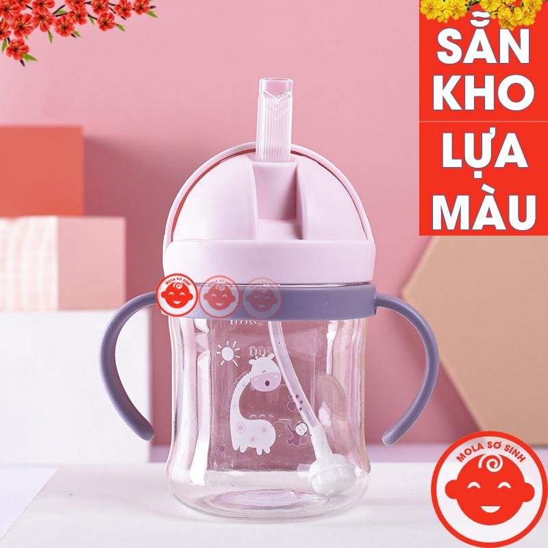 Bình Tập Uống Nước Cho Bé Họa Tiết Hình Thú 250ml Có Chống Sặc, Uống Sữa, Có Tay Cầm Tiện Lợi BN2