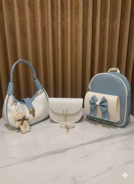 Bundling paket 3pcs tas wanita terbaru kekinian ransel/shoulderbag/slingbag fashion wanita