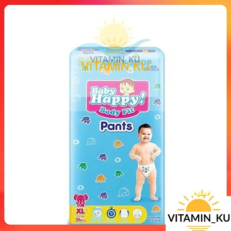 POPOK BABY HAPPY PANTS S40 M32 L28 XL26 XXL24 DIAPERS CELANA #VITAMINKU 5