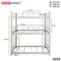 Gambar SAPPORO ARIDA SET - Ranjang Susun Besi 3 Tingkat | Divan Susun 3 Tingkat - H180 - White dari Sapporo Furniture Online Kab. Bogor 3 Tokopedia