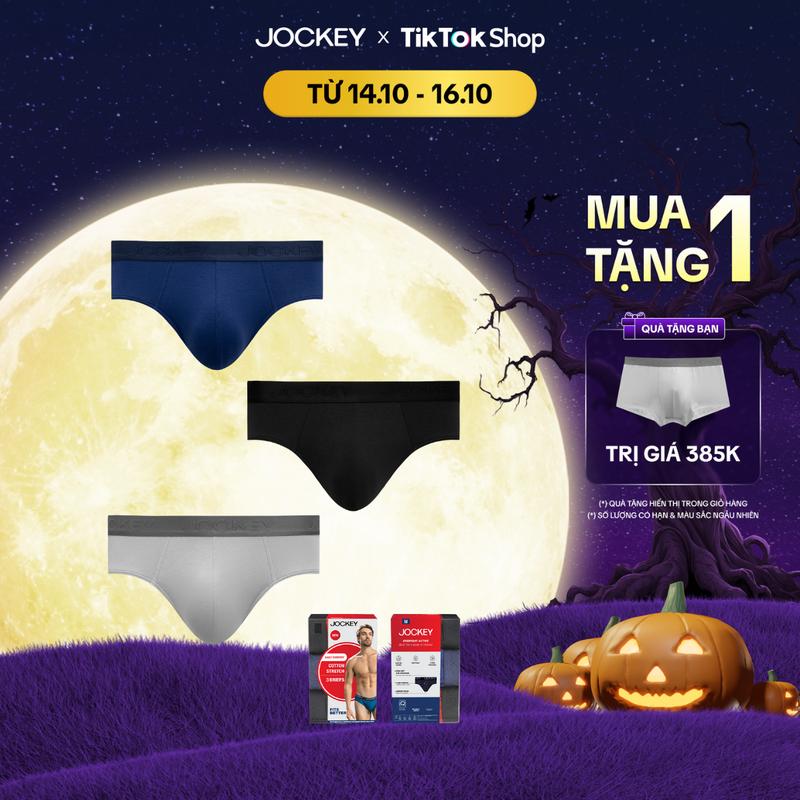 COMBO 3 Quần Lót Nam Jockey Cotton 4 Chiều Dáng Brief -  J4013 Sịp Menswear