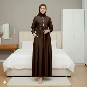 RAISA DRESS RAYON TWILL GAMIS LEBARAN TERBARU KANCING DEPAN BUSUI FRIENDLY Bahan Rayon Twill Nyaman Digunakan baju gam is oneset outfit raya series