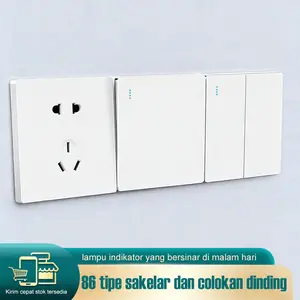 sakelar dan stopkontak 1/2/3/4GONG/1way stopkontak multifungsi 5lubang/Eropa standar stopkontak