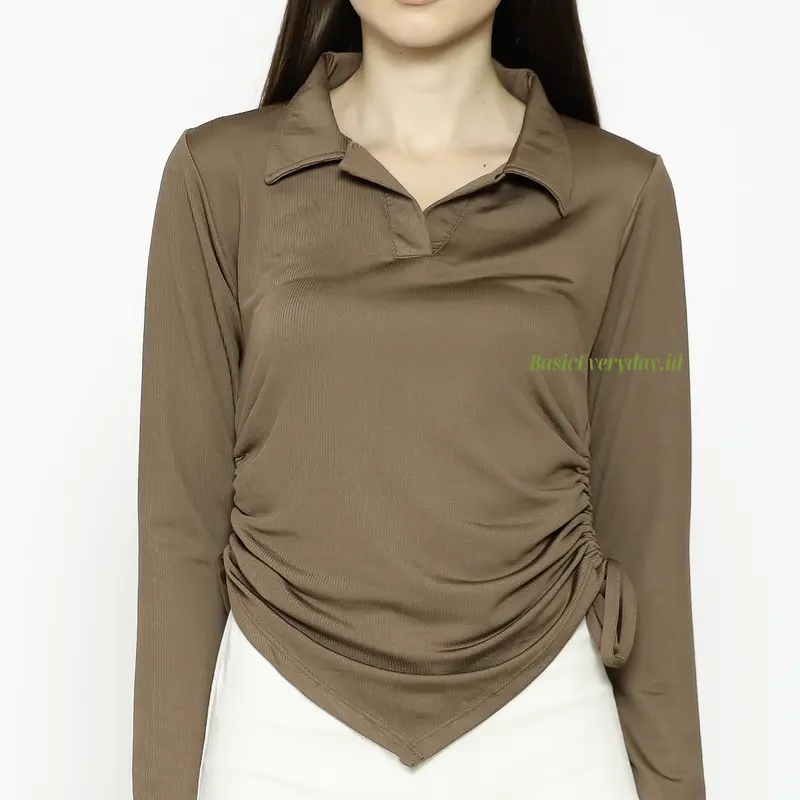 Atasan Wanita Lengan Panjang Knit Top Alisya BasicEveryday Baju Kerah Knitwear Nyaman 1
