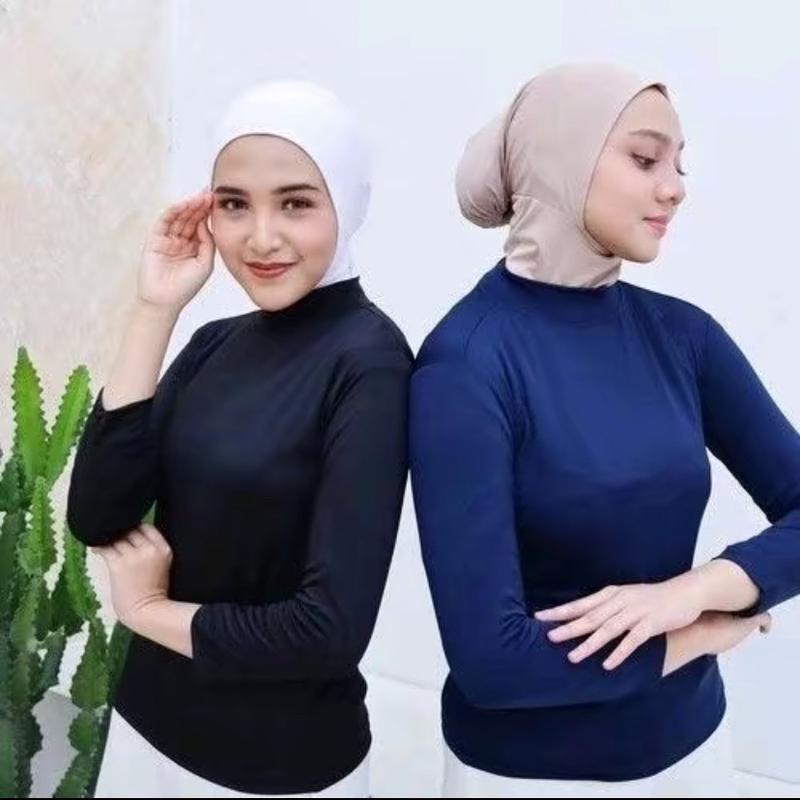 3 PCS MANSET WANITA KERAH TINGGI BAHAN KAOS/MANSET KT/LENGAN PANJANG/ADEM/TEBAL/ELASTIS/LEMBUT/NYAMAN DIPAKAI Dalaman 4