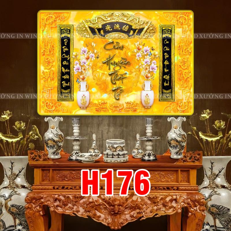 Tranh [ CỬU HUYỀN THẤT TỔ ] tráng gương cao cấp _ Treo phòng thờ _ Cầu bình an cho gia đạo