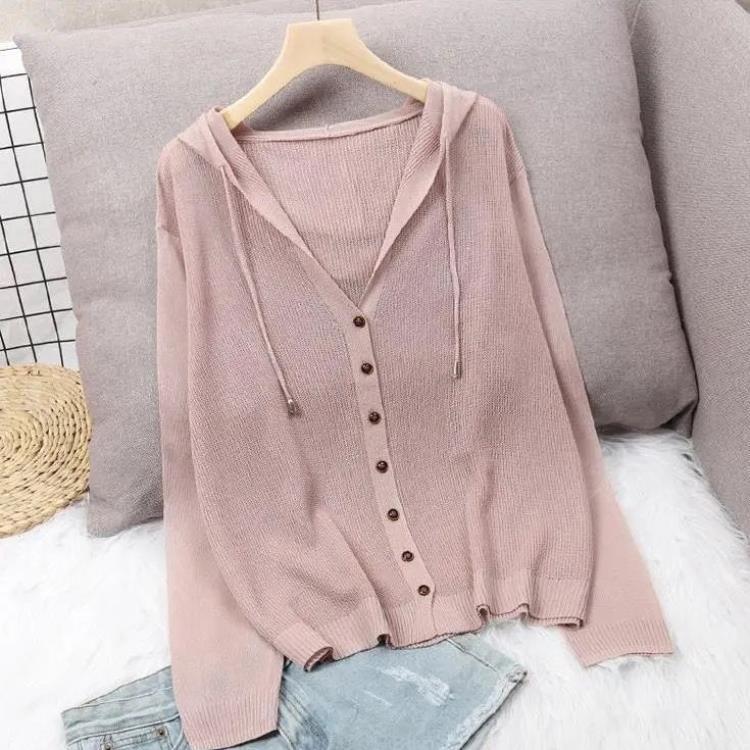 Áo cardigan Dệt Kim Dài Tay Cho Nữ, Áo Len Lụa Chống Nắng Mỏng khoét Áo Hoodie Ngắn Mùa Hè, Hàng Mới Về