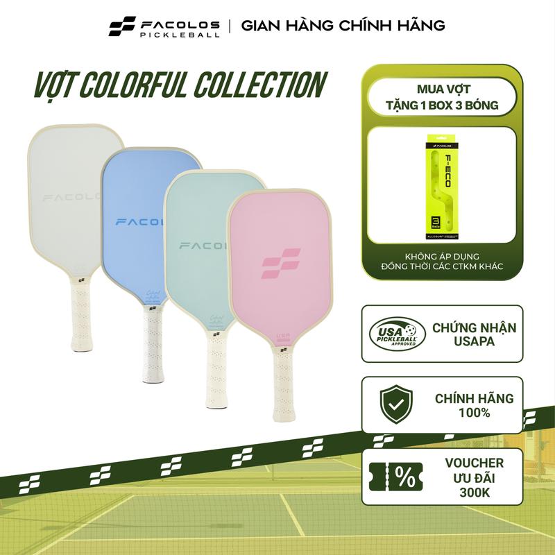  Vợt Pickleball Facolos Sport Series  Colorful Collection 16MM  