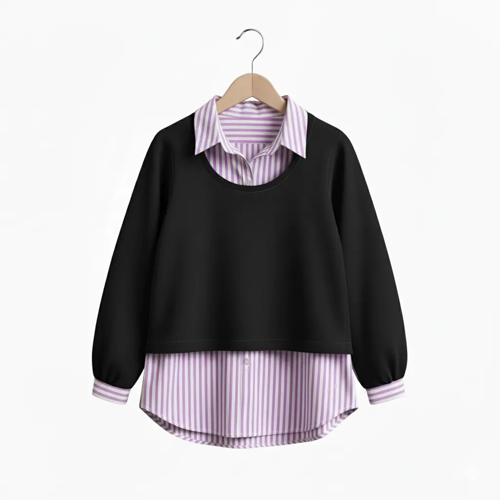 baju Atasan Anak Cewek Kemeja Katun Salur Mix Crinkle Airflow umur Usia 5 - 16 Tahun Terbaru dengan Desain Unik dan Nyaman