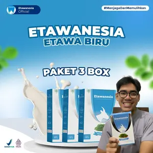Paket 3 Box Etawa Biru- Susu Kambing Etawa Etawanesia + Ekstrak Moringa Folium Daun Kelor - Susu Kambing Etawa Bubuk Pecinta Susu Etawa