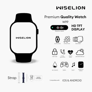 [NEW] WISELION New Smartwatch W99  Bluetooth Call Android IOS Layar AMOLED Jam Tangan Pintar