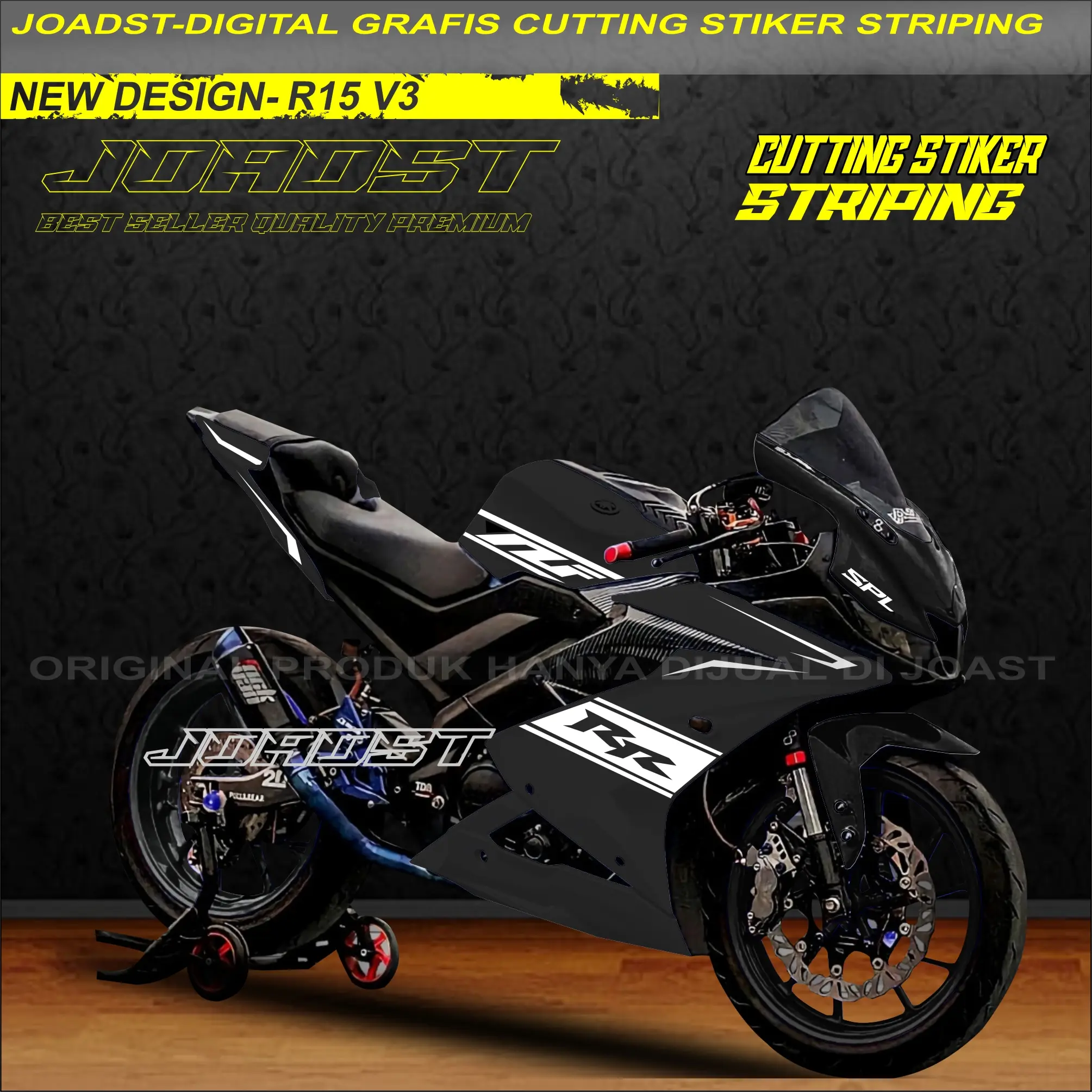 Stiker Striping R15 v3  New Desain Simpel Cutting Sticker Yamaha R15 V3 Motorcycle Motor
