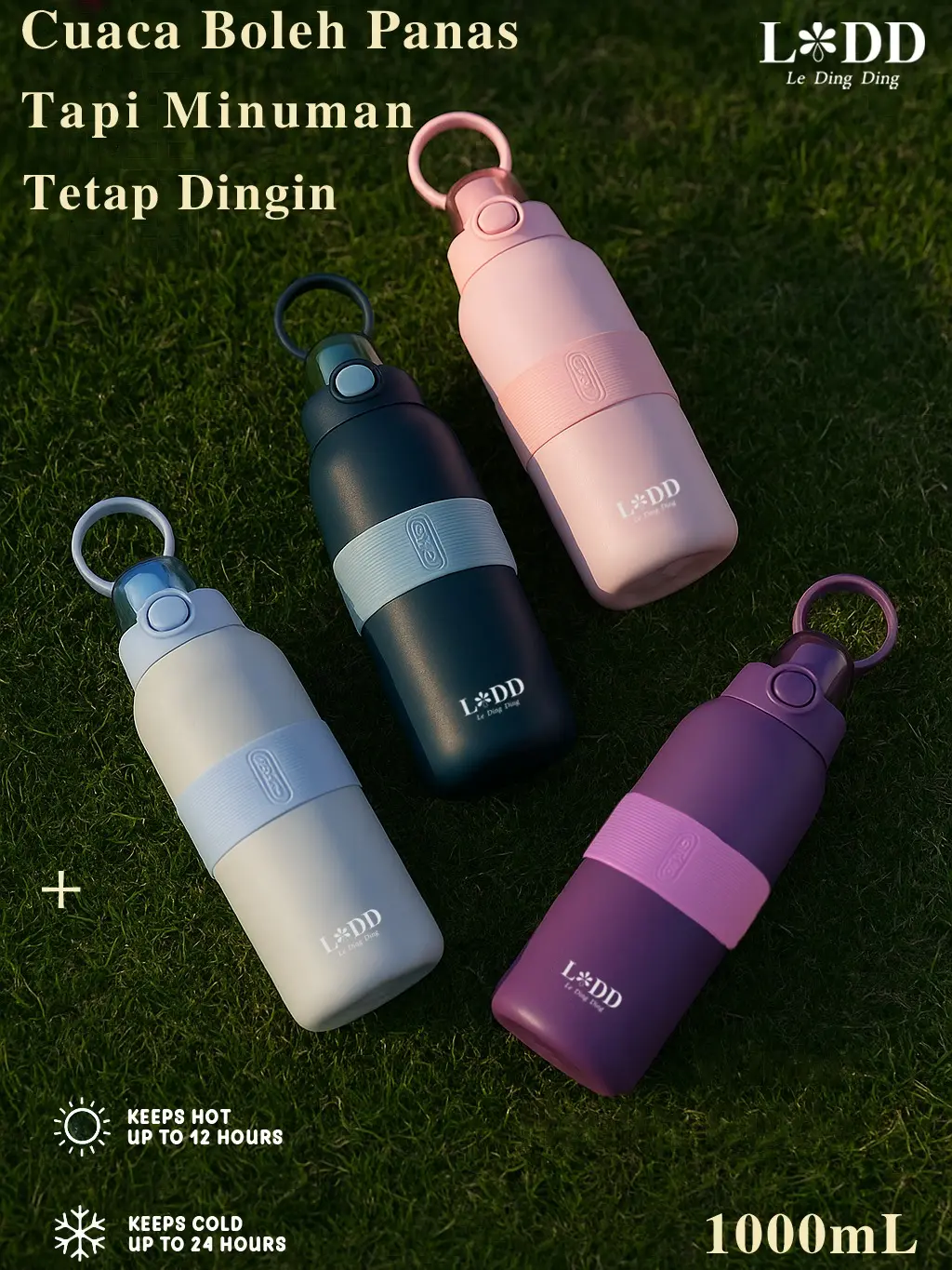 Tumbler Sport Olahraga Kapasitas 1liter stainless steel 304 tumbler aesthetic Botol minum Tahan Panas Dingin 24Jam