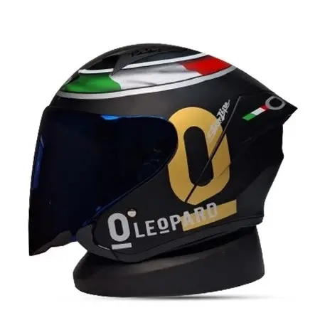 Helm Half Face Mla Leopard Grey Glosy Kaca Clear Silver Blue Helm Half Face Terbaru Motif Bisa COD 1