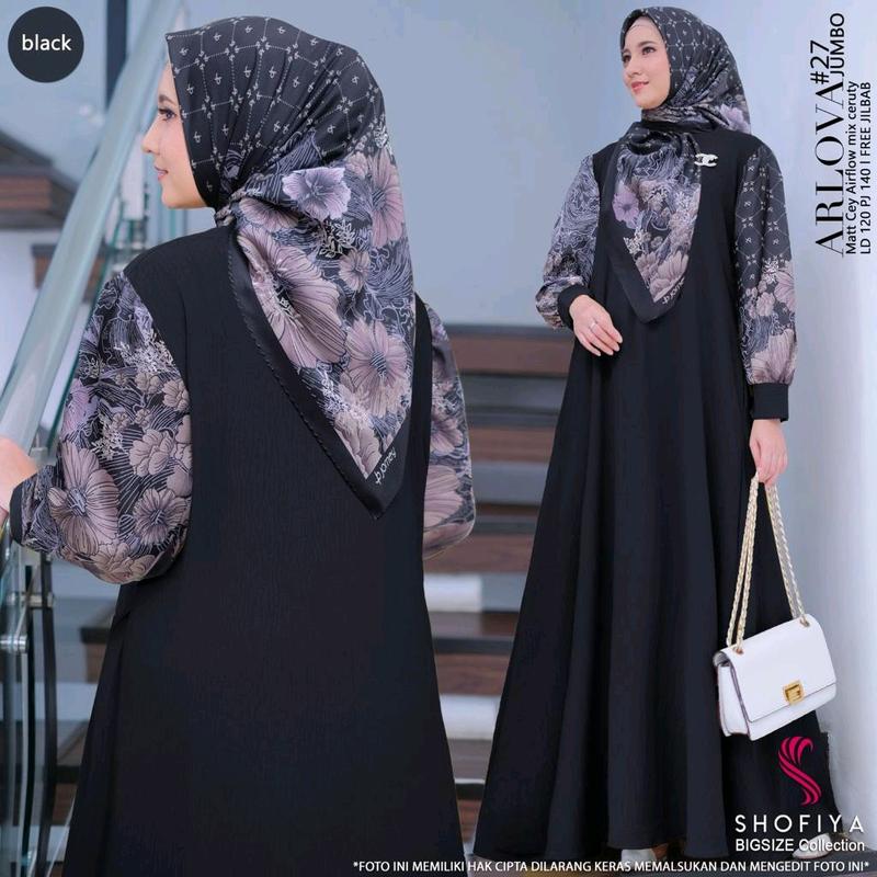 gamis wanita set hijab modis size jumbo arlova series 120 by shofiya kekinian Linen Kancing Airflow 4