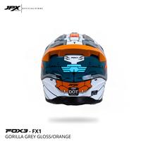 Gambar Helm Full Face Cross Pria Wanita Harian Motor Trail Tebal Nyaman SNI DOT JPX FOX3 FX1 Motif - Gorilla Grey/Orange - L dari JPX HELMET Kab. Tangerang 3 Tokopedia