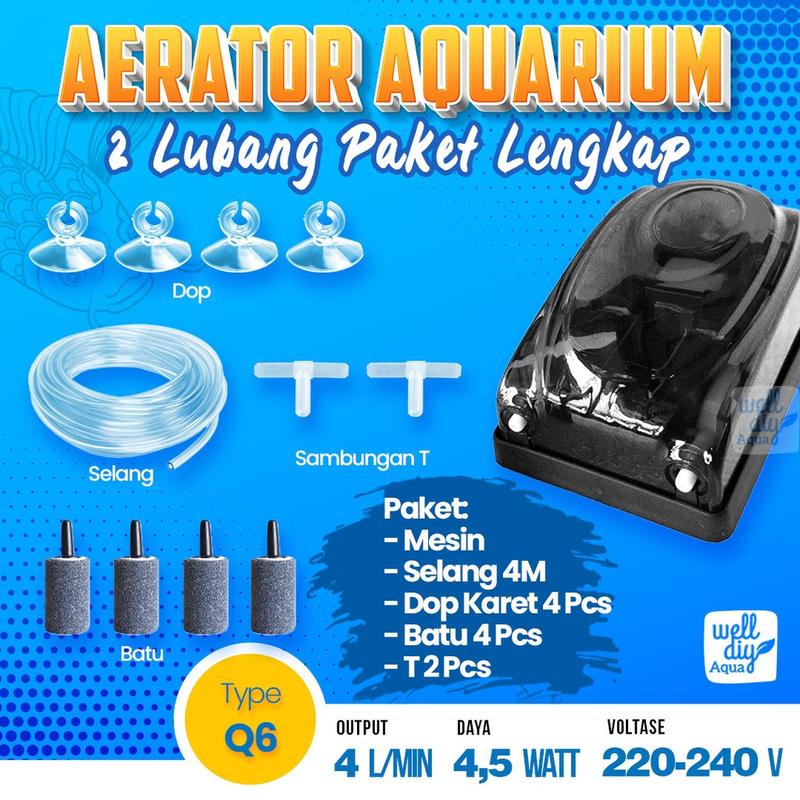 Aerator Aquarium Air Pump Mesin Gelembung Udara 1 Lubang 1