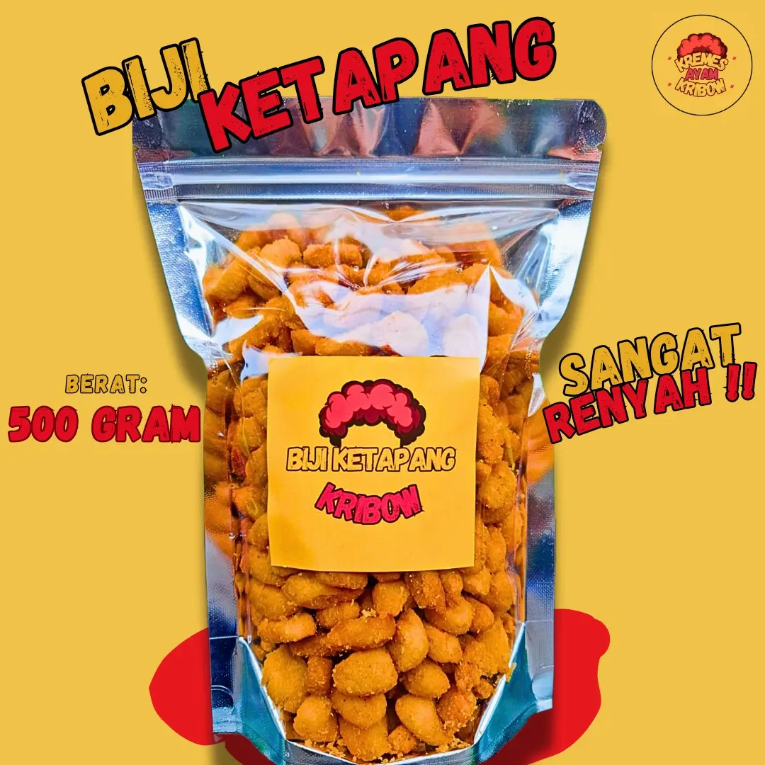 BIJI KETAPANG 500 GRAM & 1KG SUPER RENYAH - BIJI KETAPANG KRIBOW CEMILAN NIKMAT