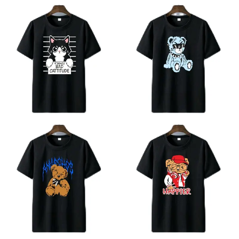 Kaos oversize Paket isi 3 baju Atasan Wanita Tshirt Cewek baju kaos import Hitam 8