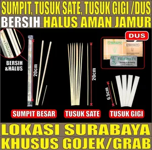 Trifinity Sumpit Bambu Besar Bersih Halus Kering / Tusuk Gigi Higienis / Tusuk Sate Panda Dus GJK SBY