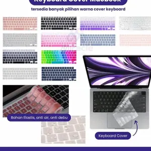 Keyboard Cover Silicone Laptop Support Mac Anti Debu Tahan Air untuk Laptop Mac Neo Air Mac Pro 11-16 Inch Air M1 A2337 Air M2 M3 M4 White