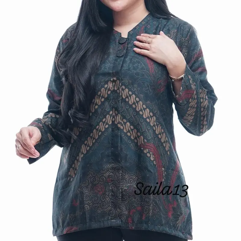 Baju Batik Wanita Atasan Blouse Kerja Casual Terbaru 2024 M L XL XXL 5