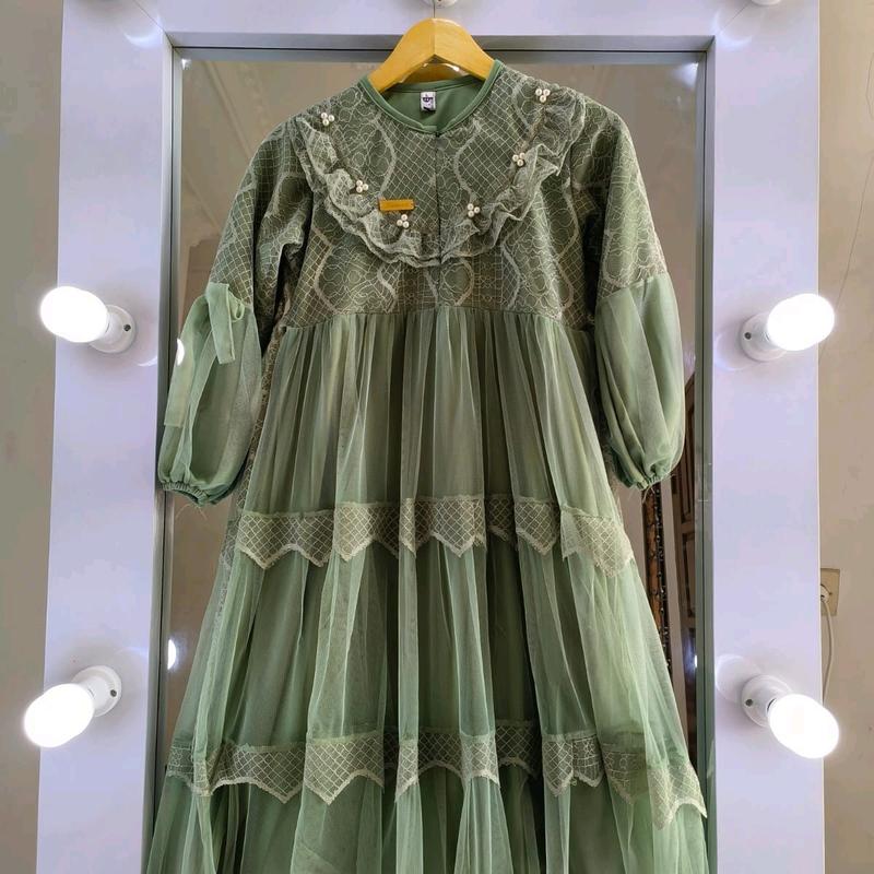 Gamis anak hilya perempuan mewah dress anak mix brokatt tile premium terbaru viral 8
