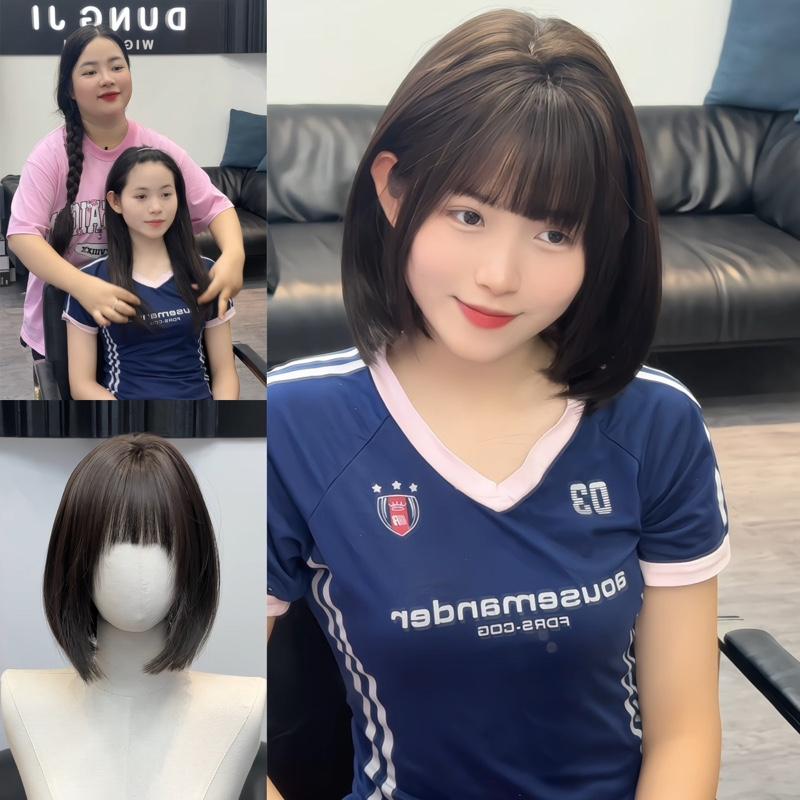 VIC Tóc giả cả đầu vic cụp 30cm  Nữ Women Wig NHIỀU MÀU