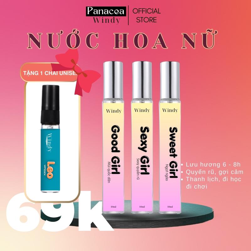 Combo 3 nước hoa Nữ Windy 10ml Good Girl, Sexy Girl, Sweet Girl Quyến rũ, ngọt ngào Nhẹ Nhàng đi học đi chơi///