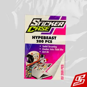 STICKER CASE ISI 200 PCS STIKER HOLOGRAM WARNA STIKER HYPEBEAST RANDOM BAND APPAREL AESTHETIC Book Paper Stationery Sticker Scrapbook