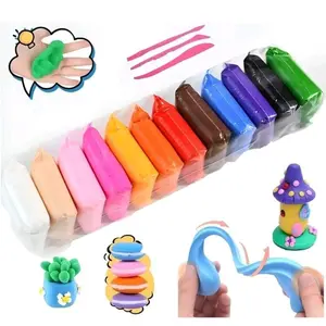 Clay Mainan Anak isi 12pcs / Mainan Edukasi Lilin anak / Polymer Clay 12 pcs / Mainan Anak SLIME isi 12 Warna Free Pisau Mainan. Squishy