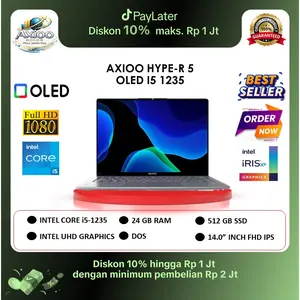 AXIOO HYPE-R 5 | OLED | I5 1235 | 24GB 512GB | DOS | 14.0FHD BLK | (UNDER 1KG)