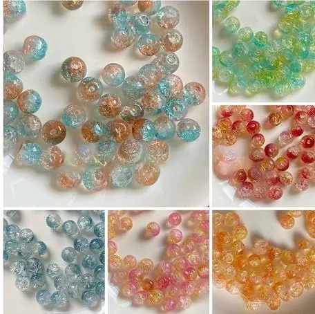 A series Manik Glaze Campuran, 500g, Aksesori, Jarum, Benang, Satu Beg Gelang