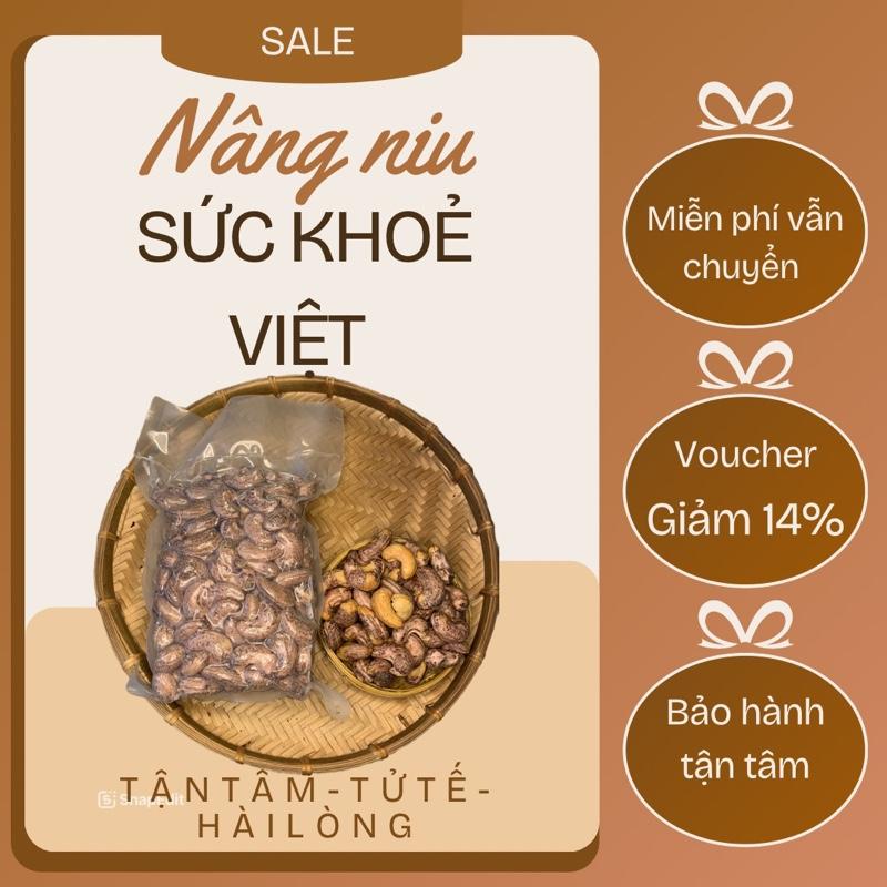  500gram Hạt Điều Rang Muối Bình Phước loại 1 chuẩn xuất khẩu giòn béo thơm ngon. 