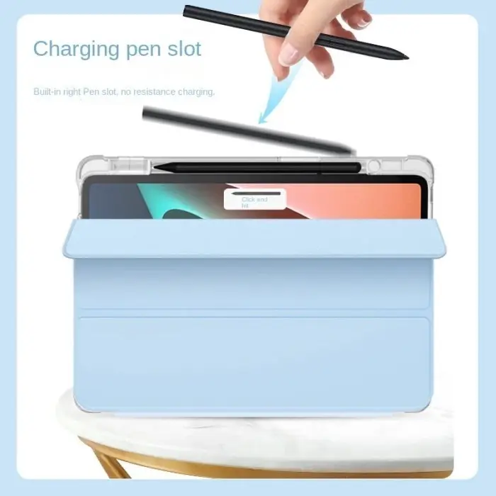Infinix Xpad 11" 2024/ Xpad 20 2025 Flip Cover With Slot Pen Silikon Transparan Leather Trifold Magnetic Auto Lock 4