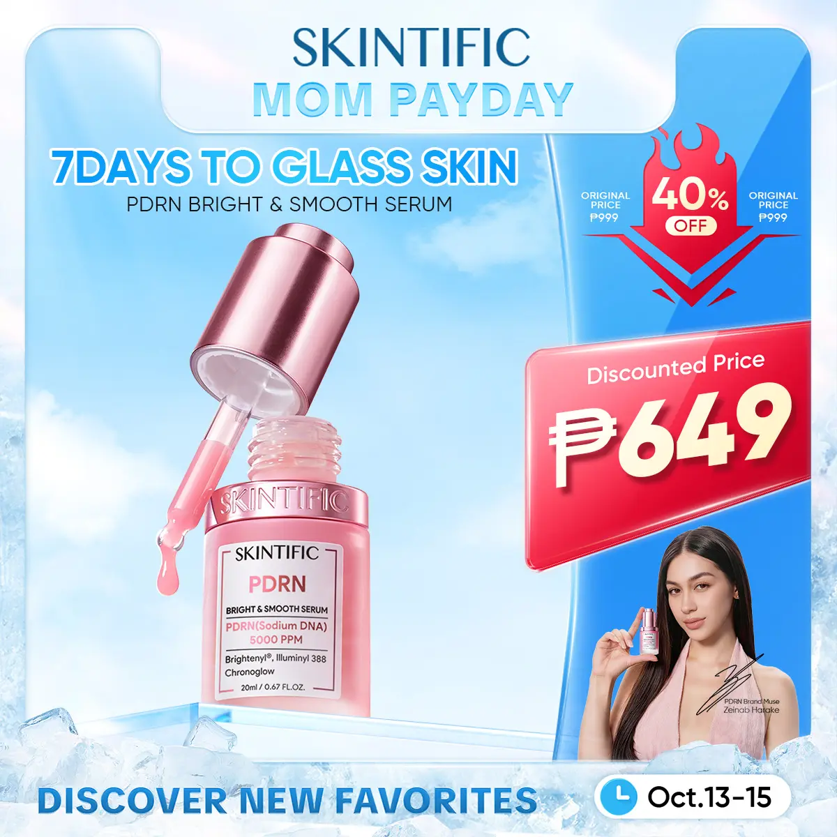 [NEW] SKINTIFIC PDRN BRIGHT & SMOOTH SERUM -PDRN(Sodium DNA)5000 PPM-Daily Use Transform Dull Skin to Glass Skin Glow Radiance Smooth Plumpy Even-Toned Skin