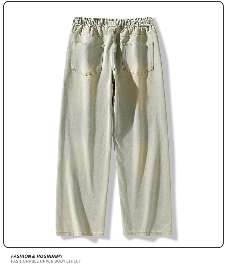 Product Introduction of Vintage-Inspired Drawstring High-Waisted Relaxed Straight-Leg Denim Pants for Women, Retro Loose-Fit Casual Jeans with Elastic Waistband, Comfortable & Stylish, All-Day Wear Bottom Lingerie Trouser Streetwear Basic Minimalist 13
