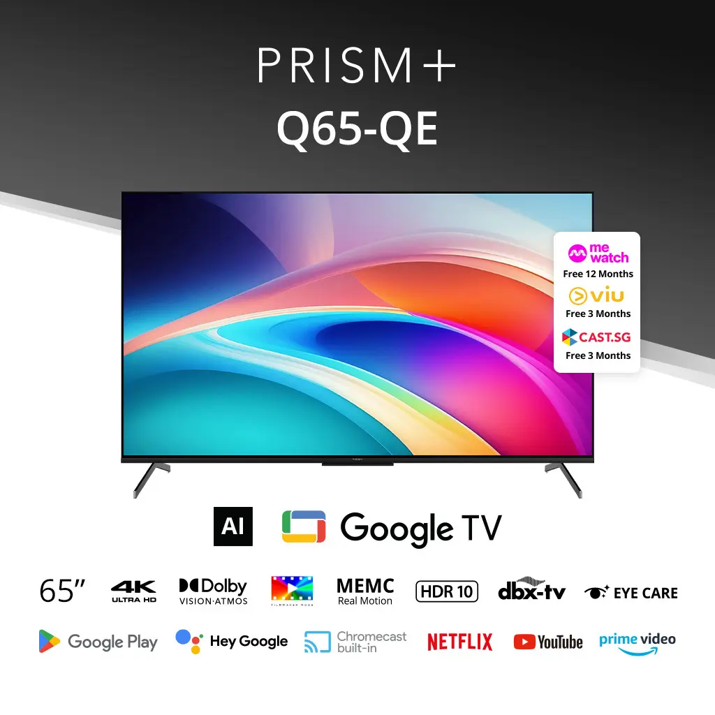 PRISM+ Q65 Quantum Edition | 4K AI Google TV | 65 inch TV [Arrives in Late May to Early June]