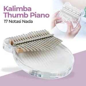 Kalimba Thumb Piano Musical Toys Acrylic 17 Key Note - PEL0702 Transparan