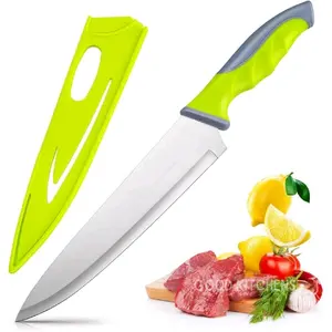 G066 PISAU DAPUR PISAU DAGING TAJAM PISAU BUAH STAINLESS STEEL PISAU SARUNG HIJAU POLOS