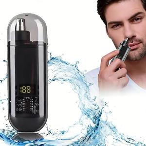 Recortador de vello nasal digital impermeable esencial para hombres, herramienta de aseo de precisión portátil, ayuda a crear un aspecto facial elegante y limpio diario