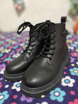 Product Review of ABC fashion zip boots for kids girls no heel ankle boots for kids  size 25-36 Ankle Black Round Toe from E**🌻 2