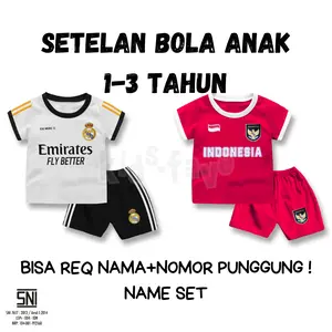 Kidsfave • Baju Bola Anak NEGARA & CLUB 1 - 3 TAHUN / Setelan Baju Bola Anak Laki Perempuan