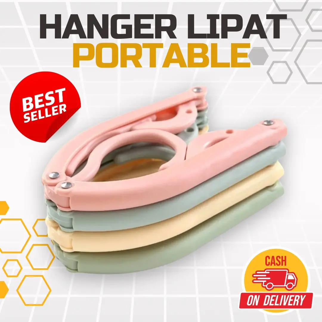 Hanger Gantungan Jemuran Baju Lipat Portable / Hanger Portable Lipat Gantungan Baju bahan Plastik / Gantungan Baju Portable bisa dilipat