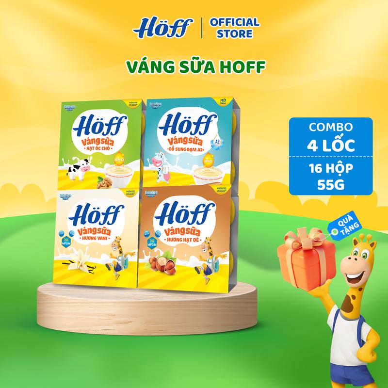 HOFF Combo Váng sữa Mix 4 vị cho bé (16 hộp x 55g)