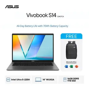 ASUS Vivobook S14 | S3407CA-VIPS5111M - S3407CA-VIPS5112M | Intel Core Ultra 5-225H | RAM 16GB | SSD 1TB | Layar 14"Inch WUXGA IPS | Windows 11 Home + Microsoft Office Home 2024