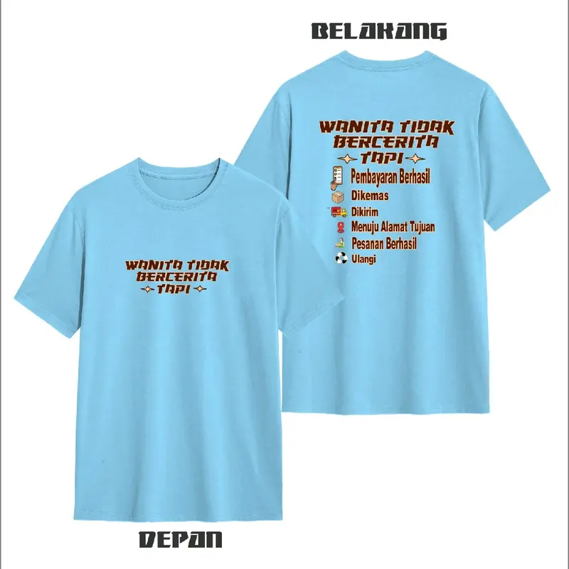 Kaos T-shirt Wanita Tidak Bercerita Tapi....Baju Distro Catton Combad24s tebal Nyaman Cewek Keren 8