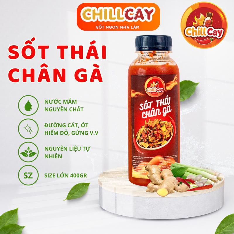 Sốt Thái trộn chân gà CHILLCAY sốt trộn chân gà tai heo chai 400gr chuẩn vị chua chua cay cay.