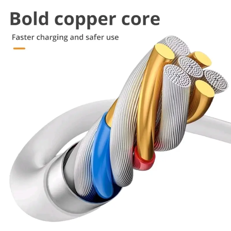 Kabel Data Micro USB 3.A Fast Charging Warna Putih Panjang 1 meter Cable 3