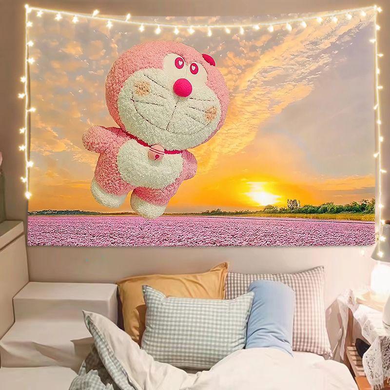 Trang Trí Doraemon Cho Phòng Ngủ Và Phòng Khách, Tranh Tường Vải Bố Trên Tường, Tấm Thảm Vải Treo Trang Trí, Vải Nền Trang Trí (150-130Cm, 150-200Cm) 6